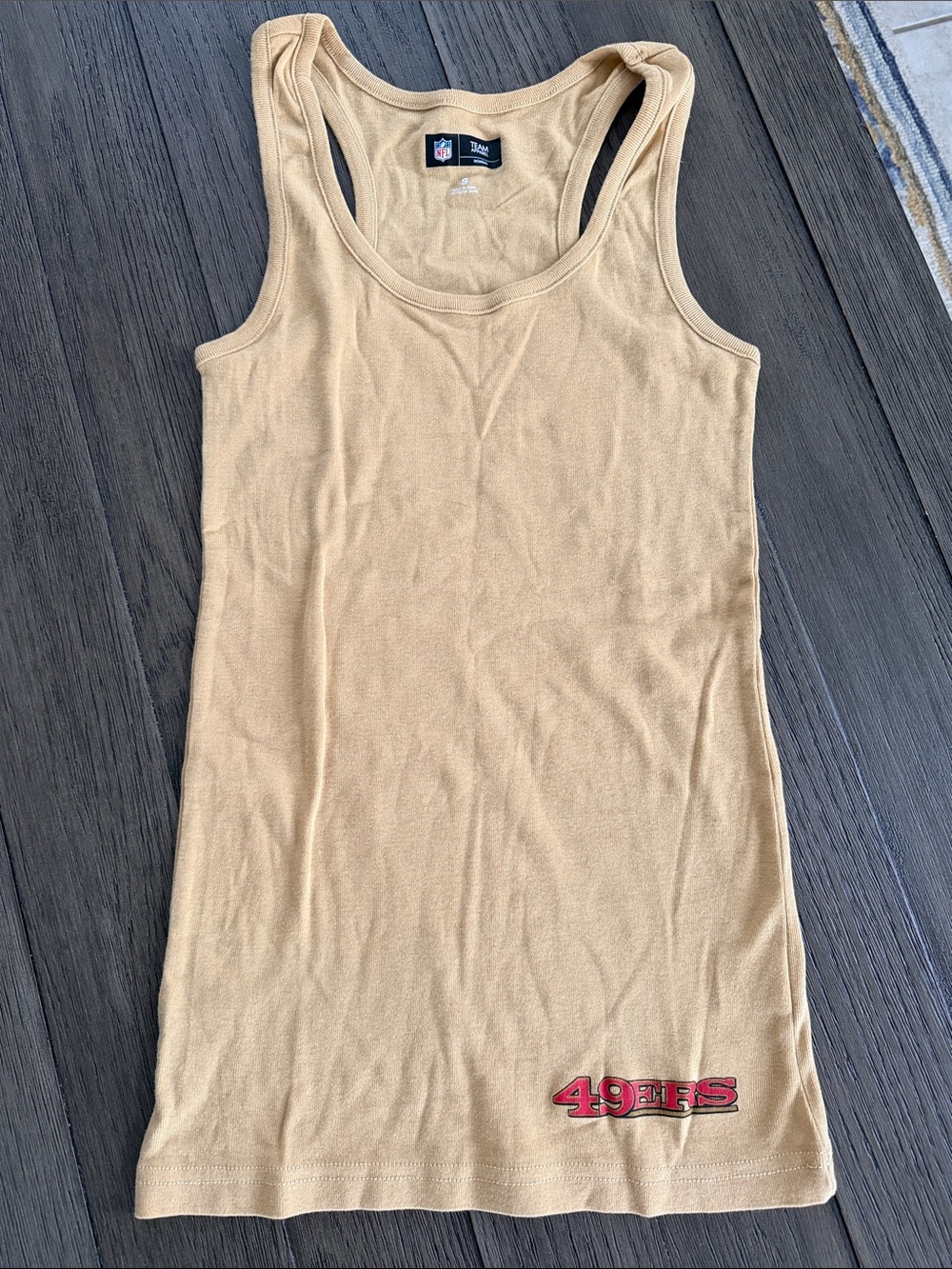 5/$20 NFL Team Apparel size S 49ers racerback tank in gold ribbed cotton NWOT